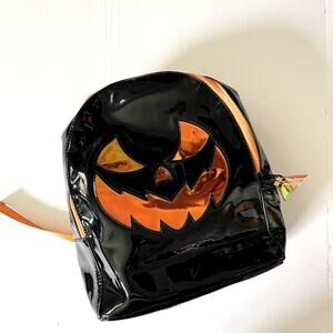 Y.R.U Halloween Pumpkin Jack Reflective Holographic Black Orange Backpack BAQPAQ
